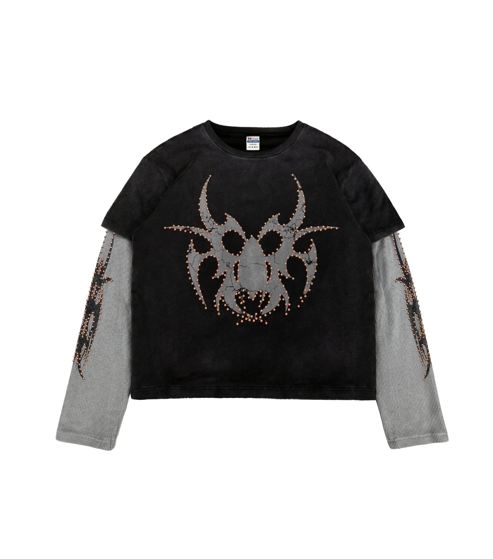 Chew Forever Black Rose Gold Studded Roach Longsleeve Chew Forever Black Rose Gold Studded Roach Longsleeve