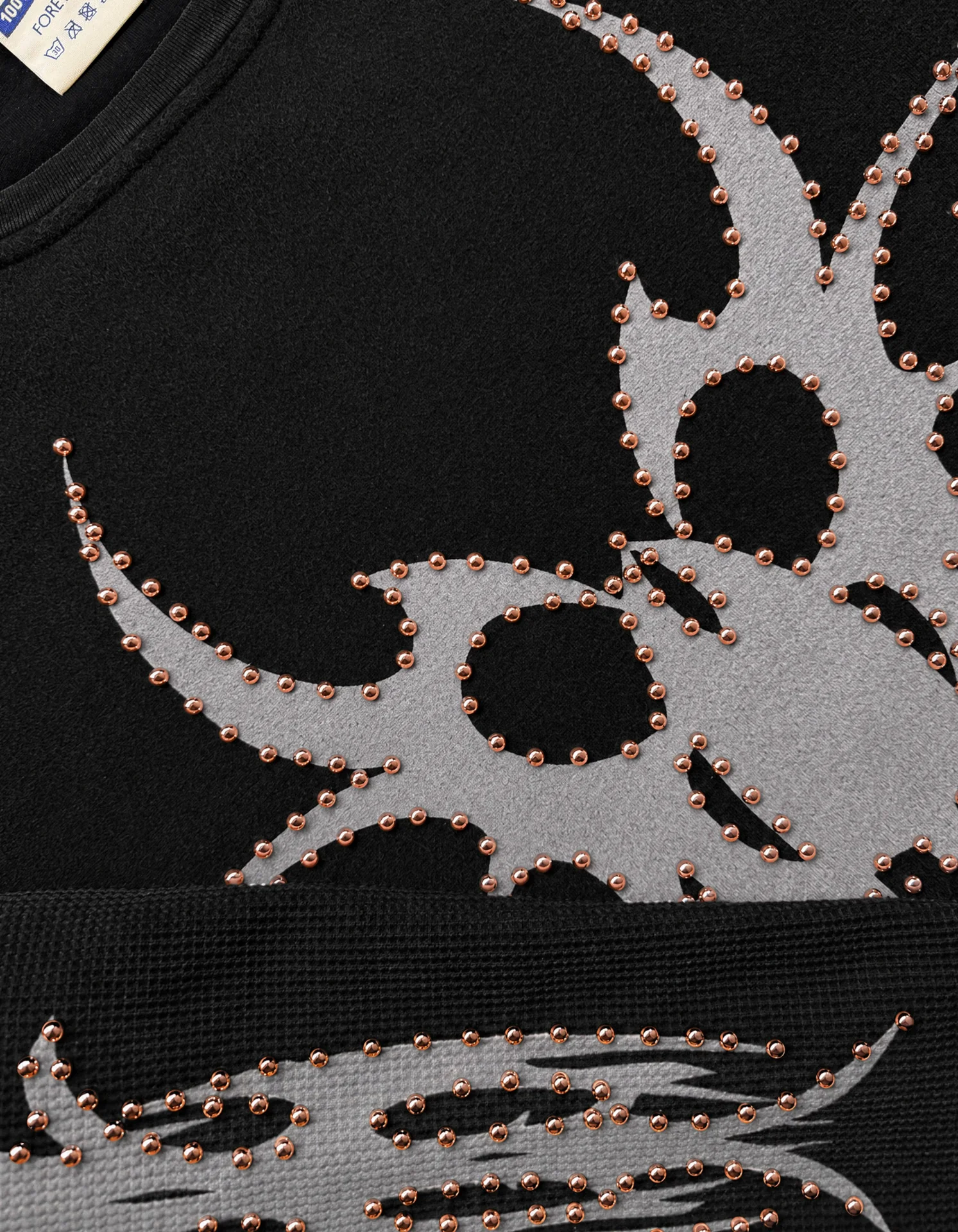 Chew Forever Black on Black Rose Gold Studded Roach Longsleeve