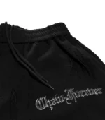 Chew Forever Earth Angel Eroded 3/4 Sweat Shorts Black
