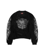Chew Forever Earth Angel Eroded Crewneck Black
