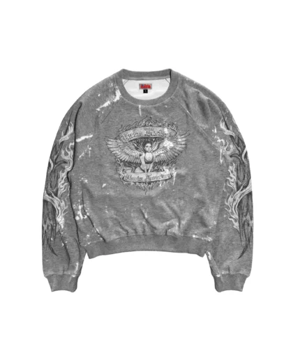 Chew Forever Earth Angel Eroded Crewneck Grey