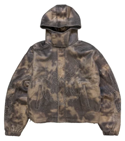 chew forever Studded Brown Reptilian Jacket