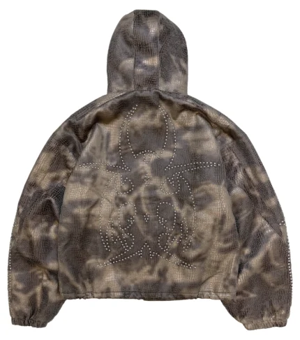 chew forever Studded Brown Reptilian Jacket