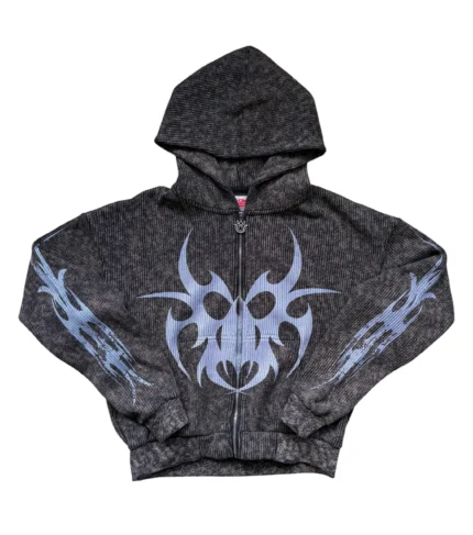 Chew Forever Roach Blue Zip-Up Sweater