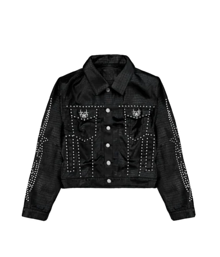 Reptilian Studded Trucker Jacket