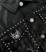 Reptilian Studded Trucker Jacket